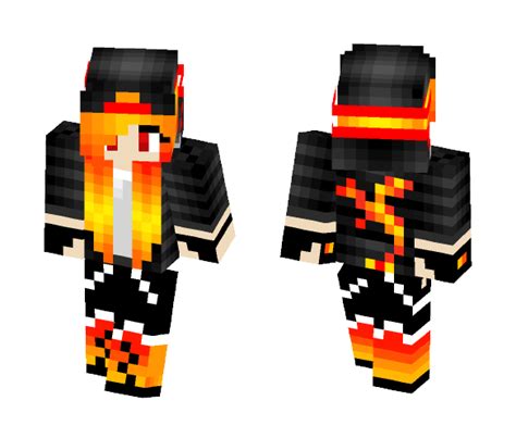 Download Fire Gamer Girl Minecraft Skin For Free