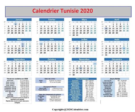 Calendrier 2020 Tunisie Pdf 2021 Calendrier