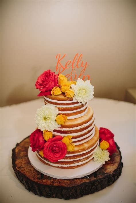 Naked Cake Noelle Ann Photography Theknot Com Orange Wedding Cake