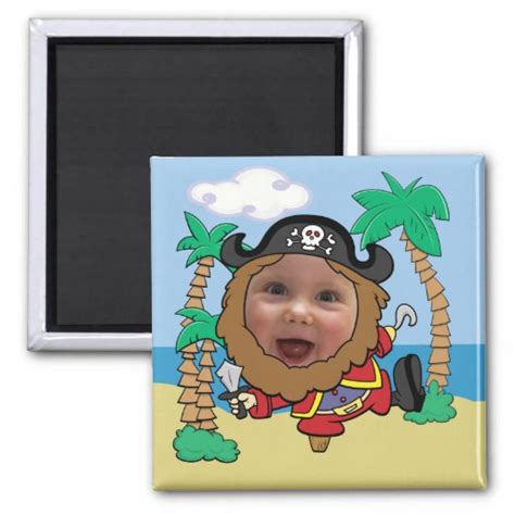 Funny Pirate Cut Out Face Template 2 Inch Square Magnet Zazzle