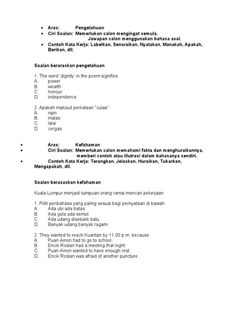 Pengakap adalah seorang yang sentiasa dipercayai, bermaruah dan mempunyai kehormatan diri. Contoh Soalan Taksonomi Bloom