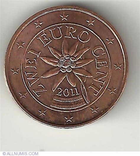 2 Euro Cent 2011 Euro 2010 2019 Austria Monedă 17511