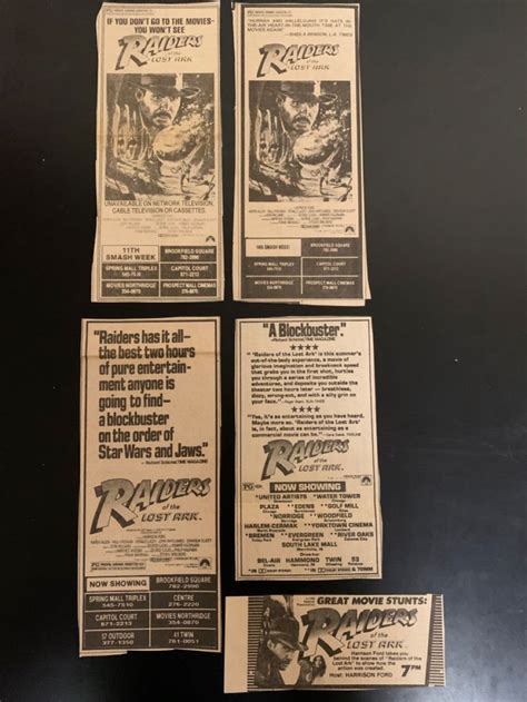 Raiders Of The Lost Ark print ads Now Showing 1981 in 2020 | Print ads