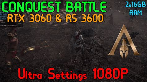 Assassin S Creed Odyssey RTX 3060 Ryzen 5 3600 Conquest Battle