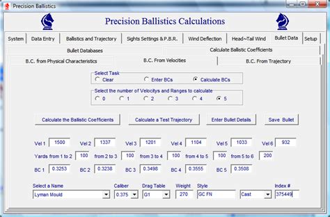 Calculating Ballistics Coefficient