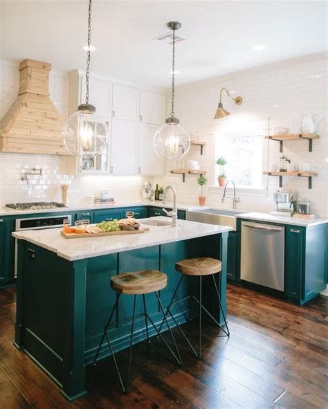 Apartment therapy is full of ideas for creating a warm, beautiful, healthy home. 14 Colorful Kitchen Island Ideas | The Turquoise Home