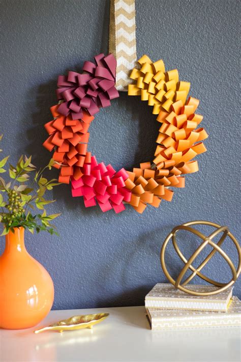 Make A Beautiful Fall Paper Loop Wreath From Cardstock Construction
