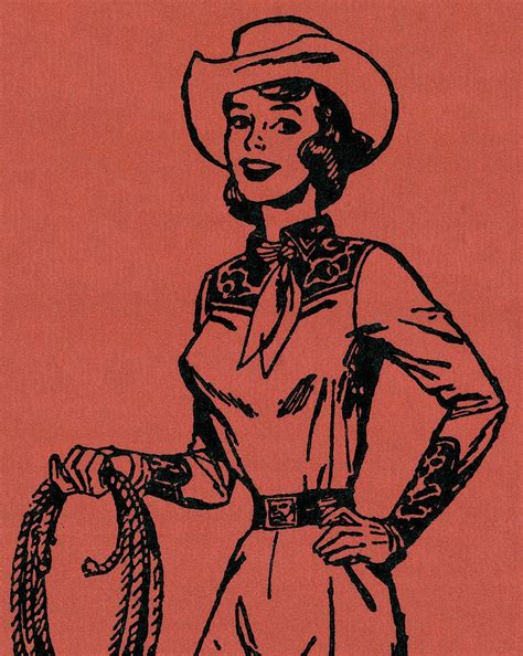 Cowgirl Drawing By Csa Images Fine Art America