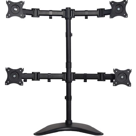 Quad Monitor Mount Fully Adjustable Desk Free Stand For 4 Lcd Screens
