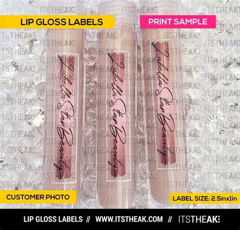 Lip Gloss Labels Customized With Your Logo Lipgloss Etsy
