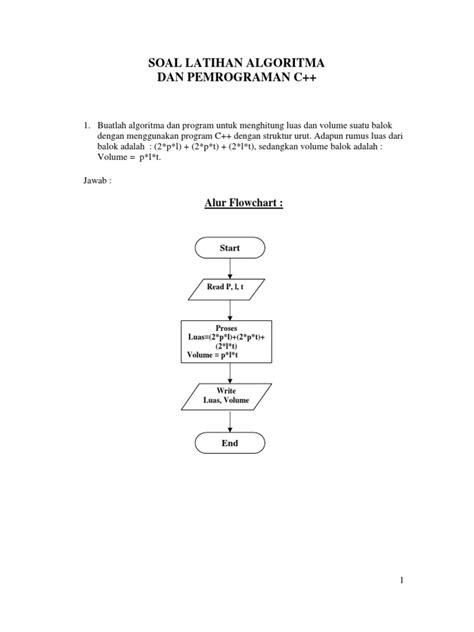 Contoh Soal Dan Jawaban Algoritma Pseudocode Dan Flowchart Berbagai