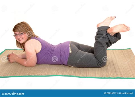 Girl Lying On Stomach Stock Photo Image Of Healthy