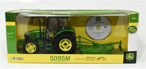 1 16 john deere 5095m tractor with front wheel assist and mx7 bush hog rotary mower daltons farm