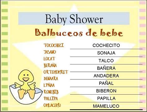 Ni O Palabra Baby Shower Para Imprimir Una Colecci N De Cartones De