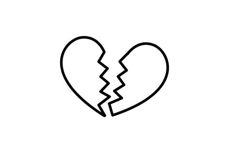Valentine Icon Outline Broken Heart Graphic By Yellowhellow · Creative