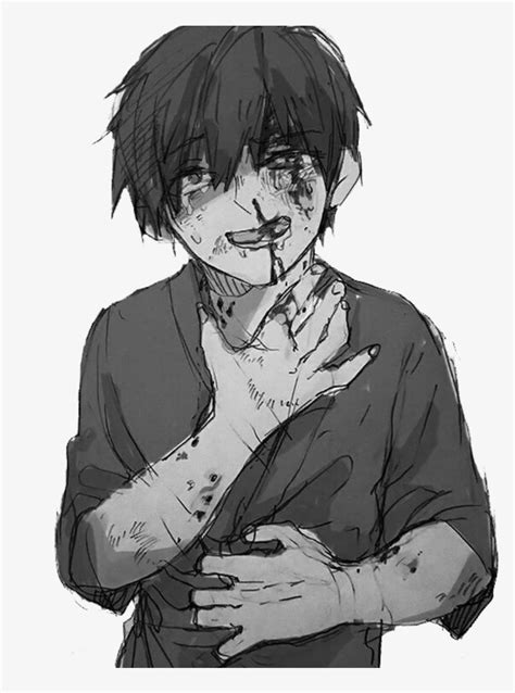 Anime Animeboy Sad Pain Edgy Gore Scary Idk Emo Anime Poor Little Boy 1024x1024 Png Download