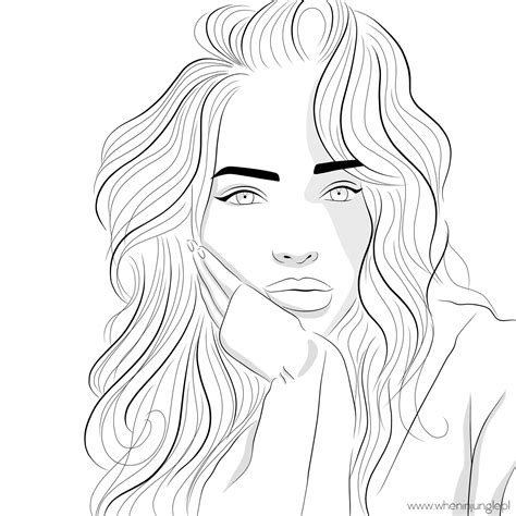 Girl Drawing Outline 460