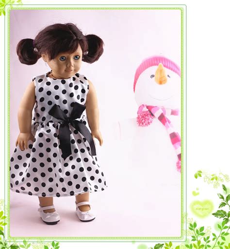 high quality american girl doll clothes doll accessories fashion sleeveless black white dress