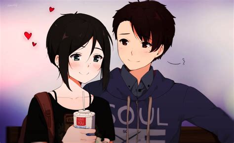Download Anime Couple Love Cute Girl Boy Wallpaper By Samanthah