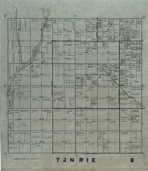 1923 Maricopa County Arizona Land Ownership Plat Map T2n R1e Arizona