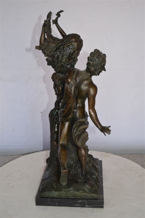 Young Lovers Bronze Statue On A Marble Base Size 13l X 10w X 22h