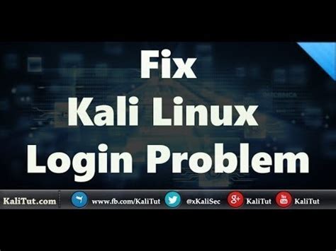How To Fix Kali Linux Login Problem YouTube