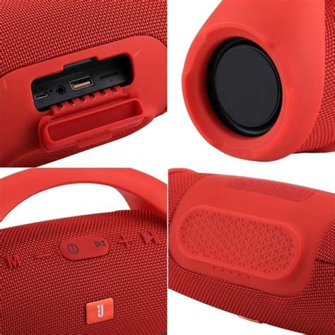 Etoren Com BOOMS BOX MINI E10 Splash Proof Portable Bluetooth V3 0 Stereo Speaker With Handle Red