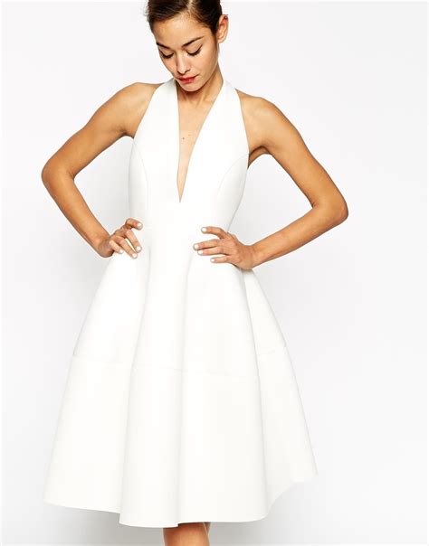 Halter Neck Simple Short White Evening Dress 2015 Robe De Soiree