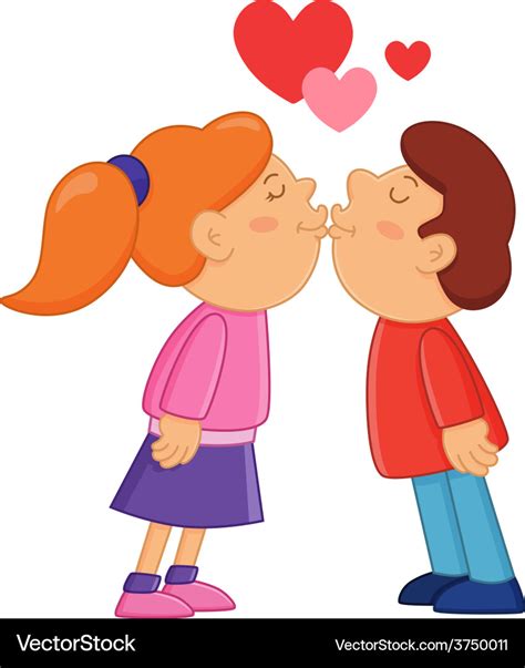 Boy And Girl Kissing Royalty Free Vector Image