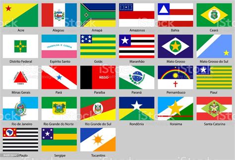 Ilustración De Banderas De Los Estados De Brasil Y Más Vectores Libres