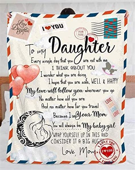 Digital File To My Daughter Blanket Love Letter Mom T Etsy