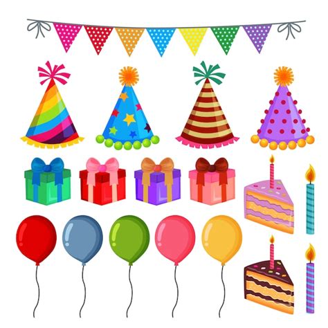 Premium Vector Cute Birthday Party Element Set Collection