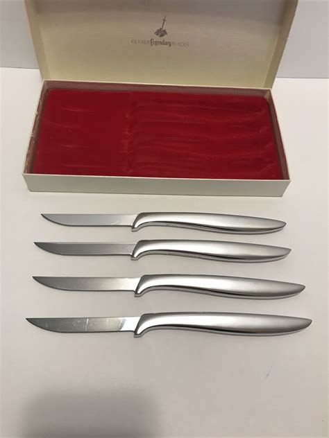 Mavin Vintage Gerber Miming Legendary Blades Steel Steak Knives Nib