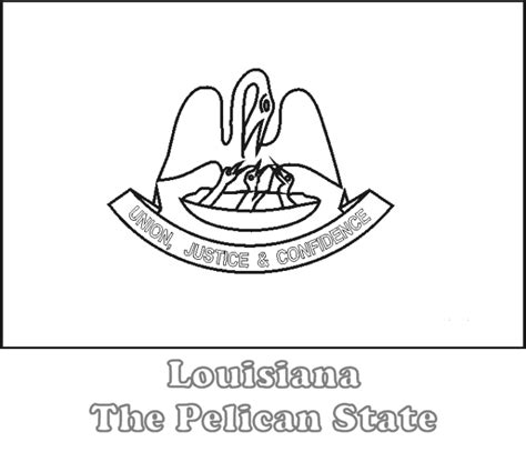 Louisiana State Flag Coloring Page