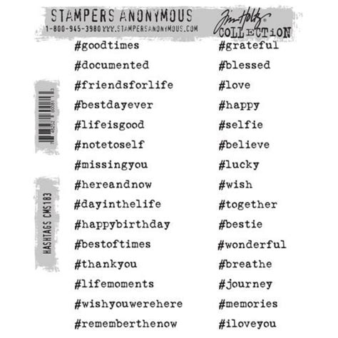 Tim Holtz Cling Rubber Stamp Hashtags Simon Says Stamp Blog