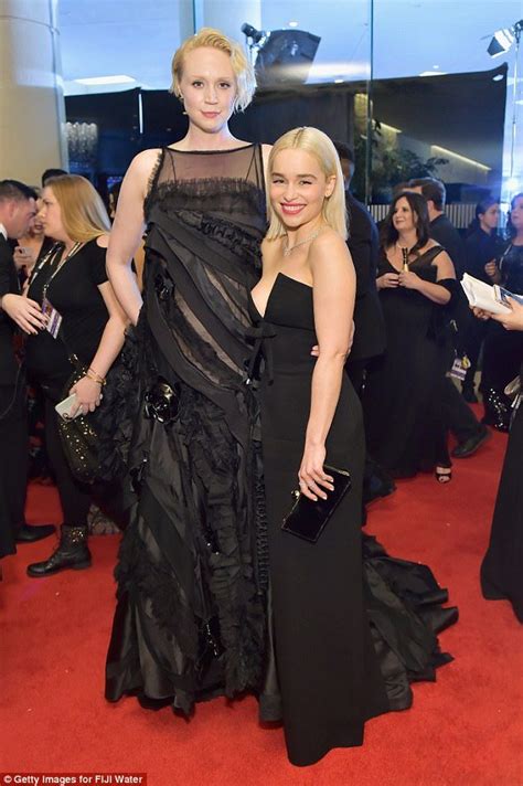 Emilia Clarke Gets Giggles With Gwendoline Christie At Golden Globes