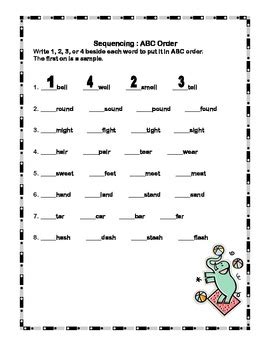 Requires students to look at the second or third letter of each word. ABC Order Practice -Printable Worksheets by Linda ...