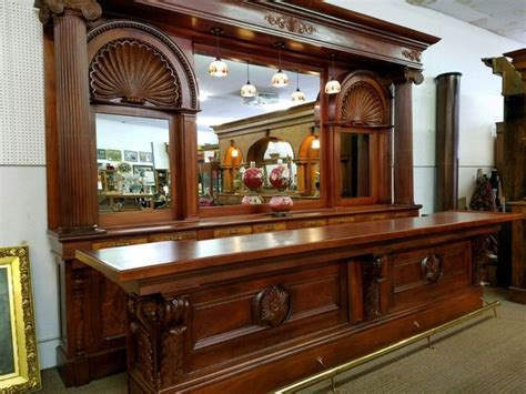 Antique Mahogany Back And Front Bar From A Pubsaloon In Boston Ma 15ft
