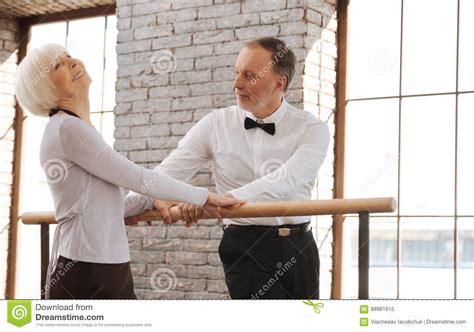Joyful Senior Dance Couple Dancing In The Ballroom Stock Image Image