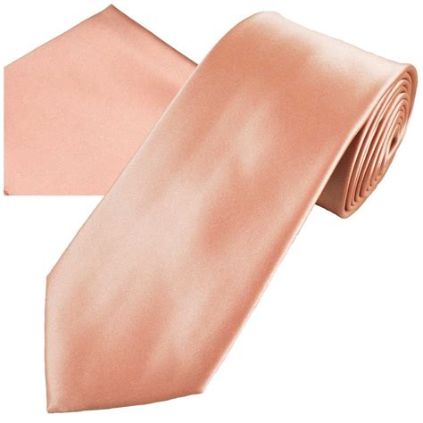 Plain Rose Gold Men S Satin Tie Pocket Square Handkerchief Set From