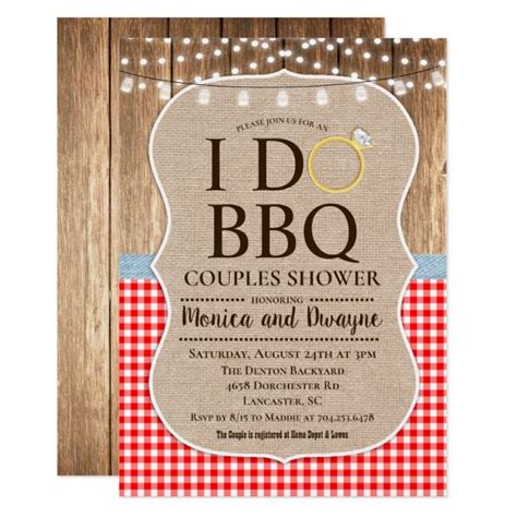 When you make your own invitations, it's important that you don't crowd the design elements. Create your own Invitation | Zazzle.com | I do bbq, Engagement invitations, Couple shower