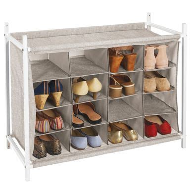 The result a shoe rack for closet for economic shoes, and when three bars allows various positions, providing a great 'capacity'. 16 Compartment Horizontal Fabric Shoe Rack Floor Stand ...