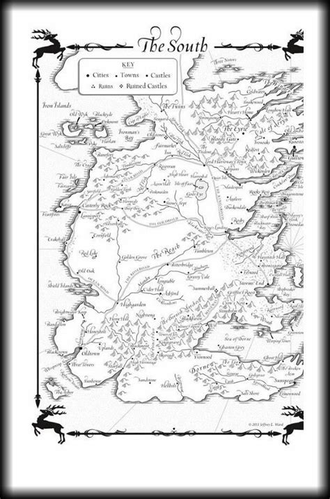 Map Of The South Game Of Thrones A Song Of Ice And Fire A Song Of
