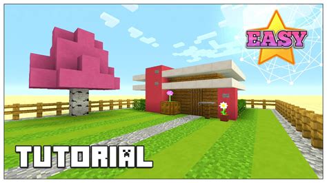 Minecraft: How To Build A Small Survival House Tutorial (PINK HOUSE