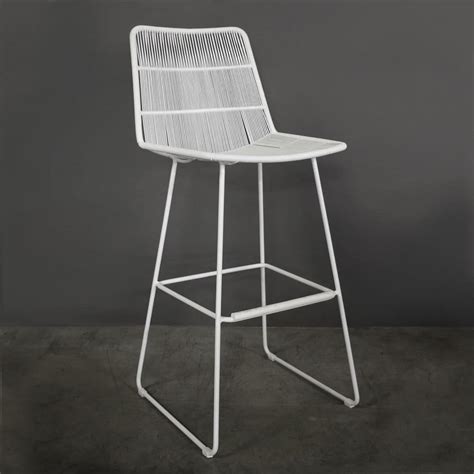Nairobi Outdoor White Bar Stool | Patio Pub Seating | Design Warehouse