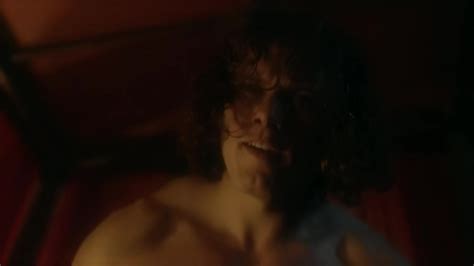 Auscaps Sam Heughan Shirtless In Outlander Not In Scotland Anymore