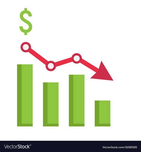 Declining Graph Flat Icon Business And Finance Vector Image
