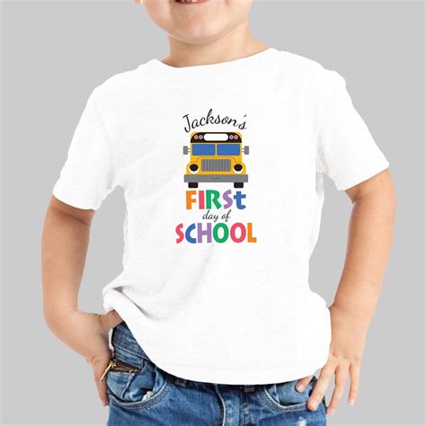 Personalized First Day School Bus Youth T Shirt