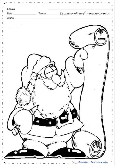 Lista De Presentes Desenhos De Papai Noel Para Colorir Educação E