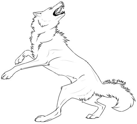 Angry Wolf Contortion Free Lineart By Neara Works On Deviantart